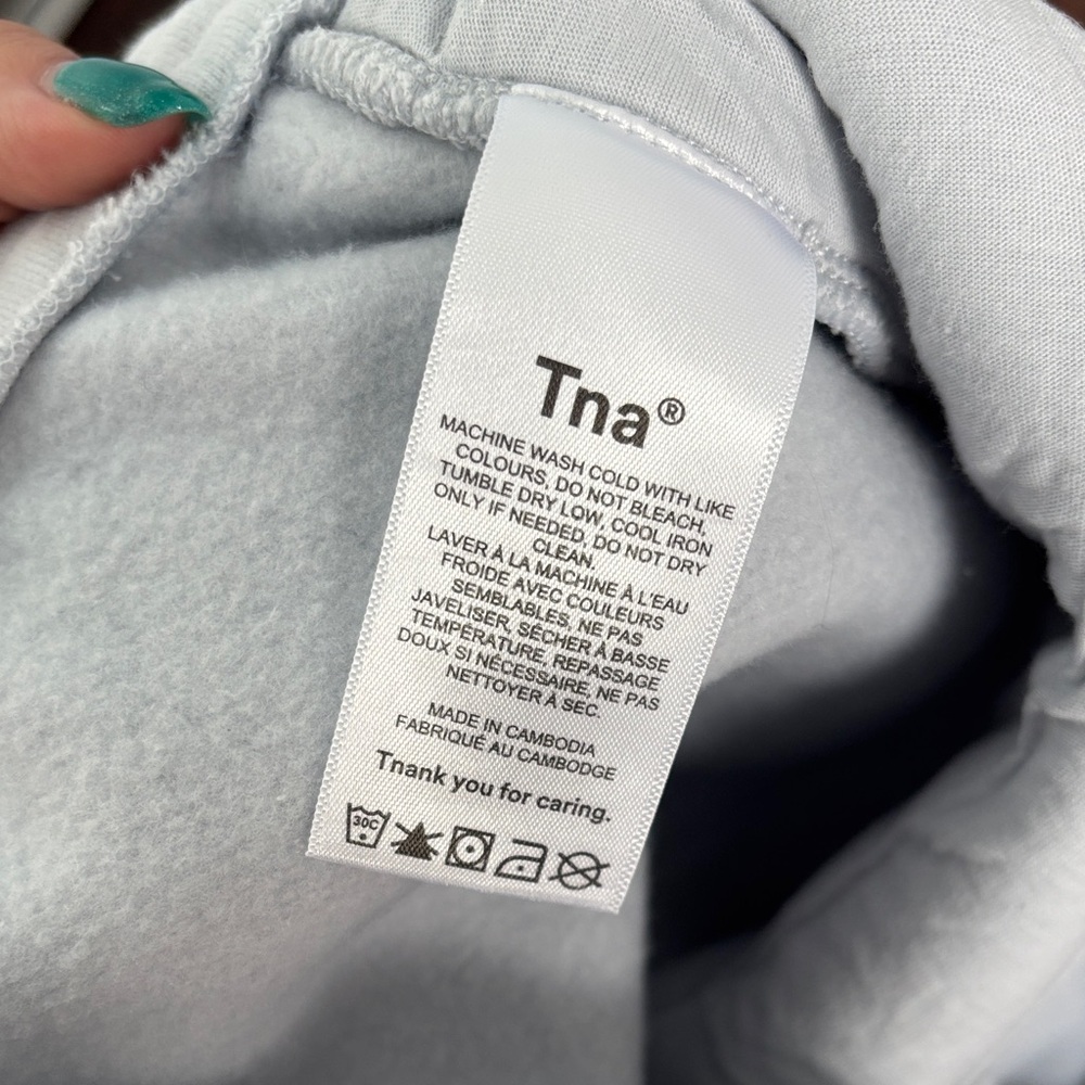 TNA Light Blue Terry Drawcord Mini Skirt - Picture 5 of 5